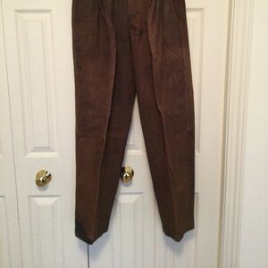 Men's Leather Pants in Rich Brown